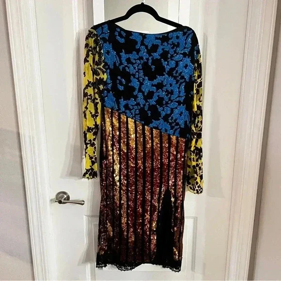 Rachel Comey Dancando Sequin Dress Size 00 Color Black Blue